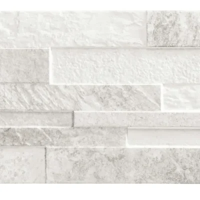 Carrelage effet parement Alpes blanc 31x56 cm