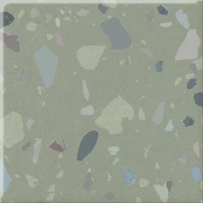 Carrelage effet Terrazzo Mezzo décor vert 20x20 cm