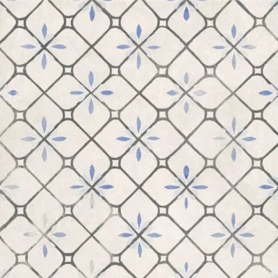 Carrelage extérieur effet carreaux ciment Fragment bleu ciel R11 14 mm 32,9x32,9 cm