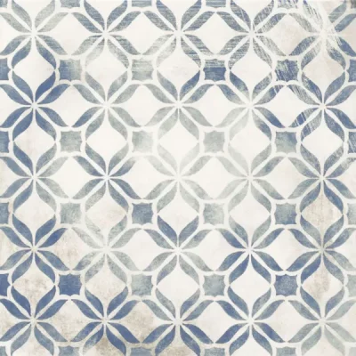 Carrelage extérieur effet carreaux ciment Fragment bleu R11 14 mm 32,9x32,9 cm