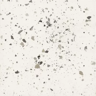 Carrelage extérieur effet terrazzo Fragment neige R11 14 mm 32,9x32,9 cm