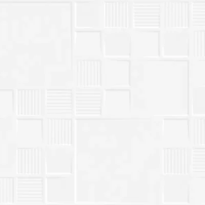 Carrelage mur Laponie décor cube Blanc mat rectifié 60x120 cm