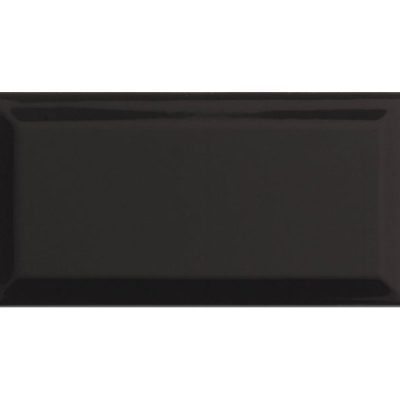 Carrelage mur Métro basic noir brillant 10x20 cm