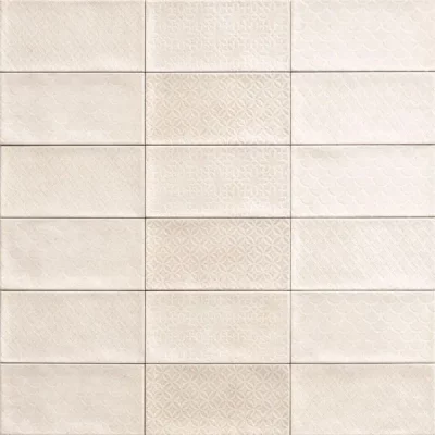 Carrelage mur Métro Decors Flamingo mix bianco 10x20 cm