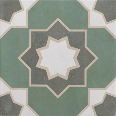 Carrelage sol effet carreaux de ciment Sligo olive 33x33 cm