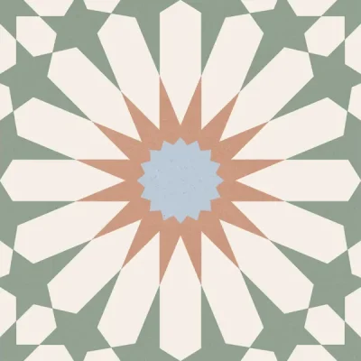 Carrelage sol effet carreaux de ciment Taco Vintage soleil menthe 16,5x16,5 cm