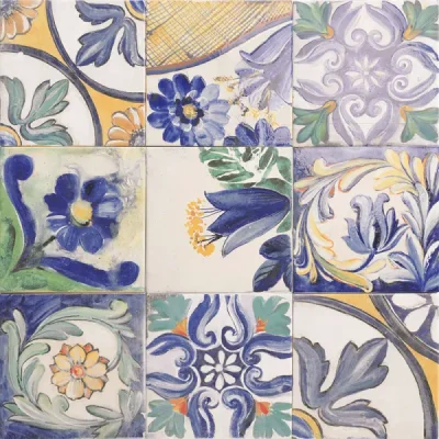 Carrelage sol effet carreaux de ciment Verone décor quintesence 20x20 cm