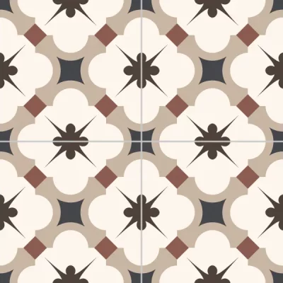 Carrelage sol effet carreaux de ciment Vintage grace beige 33,15x33,15 cm