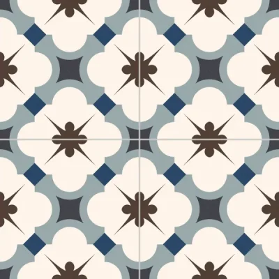 Carrelage sol effet carreaux de ciment Vintage grace blue 33,15x33,15 cm
