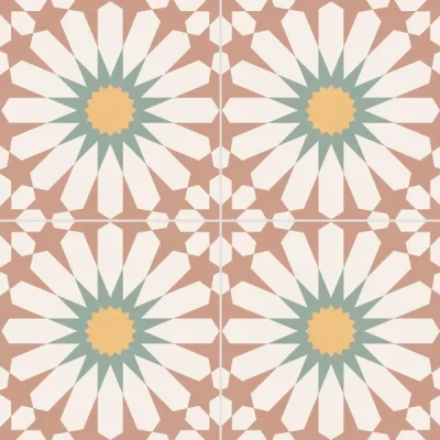 Carrelage sol effet carreaux de ciment Vintage Soleil bordeaux 33,15x33,15 cm
