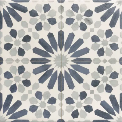 Carrelage sol effet carreaux de ciment Water bleu 44x44 cm