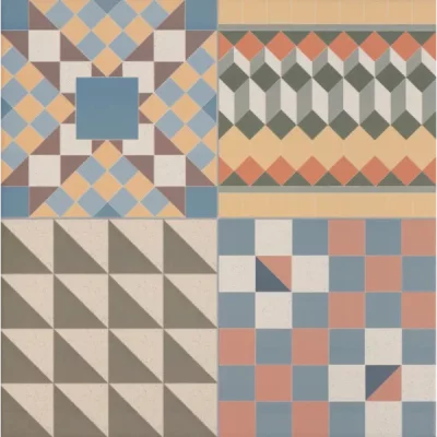 Carrelage sol effet carreaux de ciment Water Design 44x44 cm