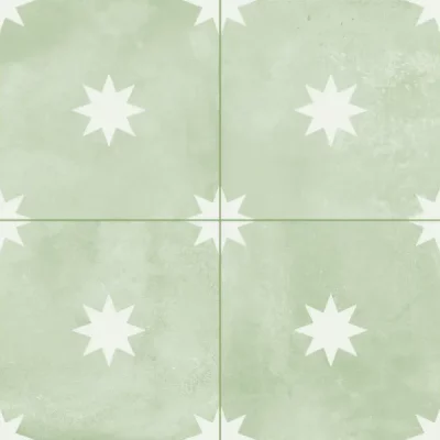 Carrelage sol effet carreaux de ciment Water Estrella vert 44x44 cm
