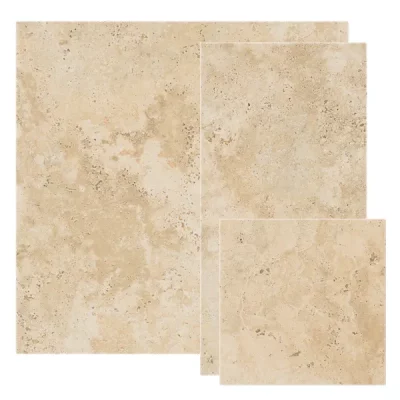 Carrelage sol effet pierre Travertin crème multi-format