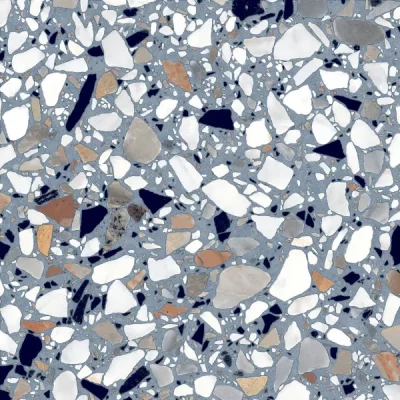Carrelage sol effet terrazzo Crovato bleu ciel macro 20x20 cm