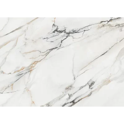 Carrelage sol et mur effet marbre brillant Paros Gold poli 63×146 cm