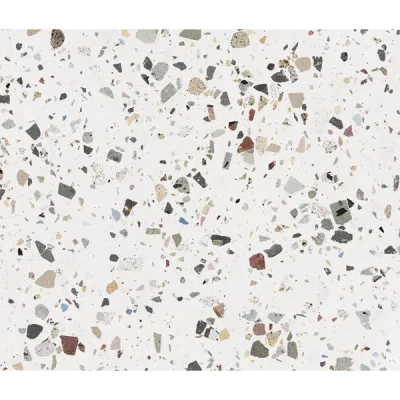 Carrelage sol et mur effet Terrazzo poli Gemme blanc 60x120 cm