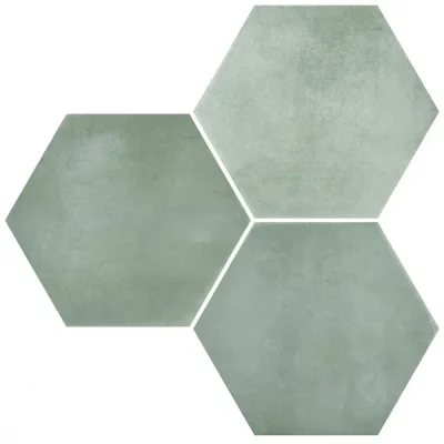 Carrelage sol hexagonal Arsenal aqua 23x27 cm