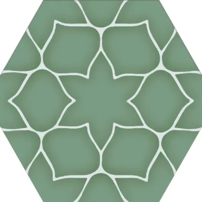 Carrelage sol hexagonal Bastille vert 28.5x33 cm