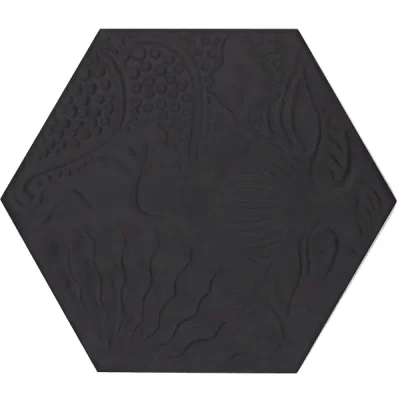 Carrelage sol hexagonal Gaudi hex Black 25x25 cm