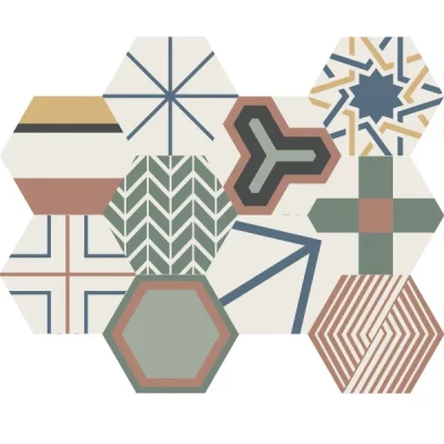 Carrelage sol hexagonal Nice mix 23x26 cm