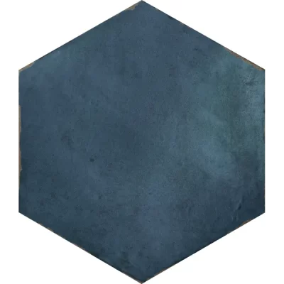 Carrelage sol hexagonal San Marin bleu marine 14x16 cm