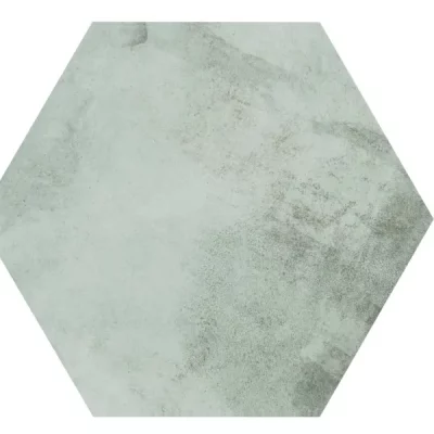 Carrelage sol hexagonal Spring vert bleuté 28.5x33 cm