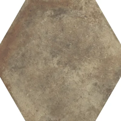 Carrelage sol hexagonal Terracotta terre 40x35 cm
