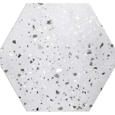 Carrelage sol Hexagonal Terrazzo Bolzano gris 56x48,5 cm