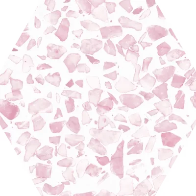 Carrelage sol hexagonal Terrazzo Pink 23x23 cm