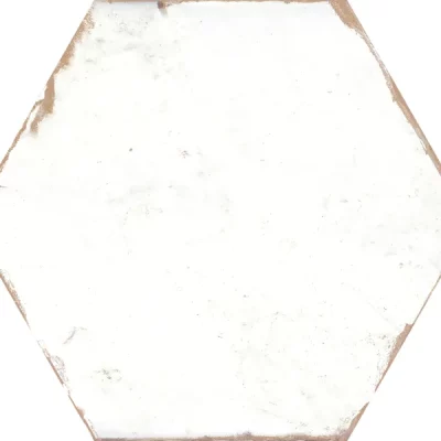 Carrelage sol hexagonal Vagabond blanc 21x25 cm