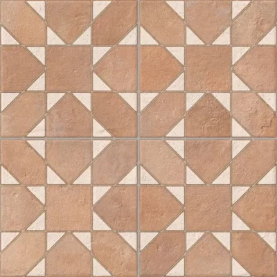 Carrelage sol traditionnel Cabane déco rosé 33,15x33,15 cm