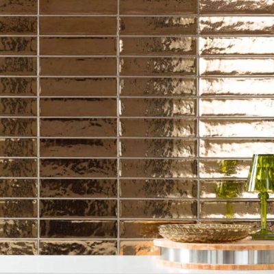 Carrelage aspect zellige Cromia Oro brillant 6,5x26,6 cm