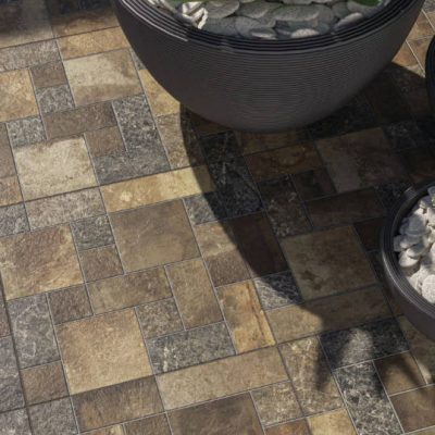 Carrelage aspect pierre Monastir cotto mat 60x60 cm antidérapant