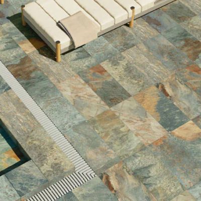 Carrelage aspect pierre Bali Sage 30,3x61,3 cm antidérapant