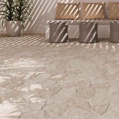 Carrelage aspect pierre Andes ivory mat 40x62 cm antidérapant