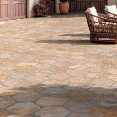 Carrelage aspect pierre Cuzco sand mat 28,5x33 cm