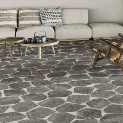 Carrelage aspect pierre Cuzco charcoal mat 28,5x33 cm