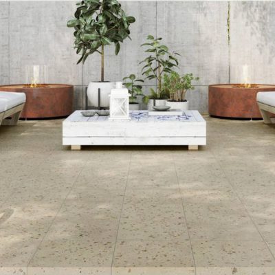 Carrelage aspect terrazzo Carnival beige mat 32,9x32,9 cm antidérapant