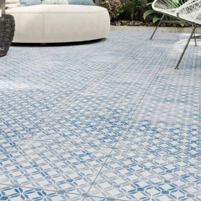 Carrelage aspect carreau ciment Fresco blue mat 32,9x32,9 cm