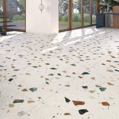 Carrelage aspect Terrazzo Stracciatella Nacar 60x60 cm