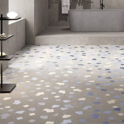 Carrelage aspect terrazzo Ama ricetta cenere mat 90x90 cm