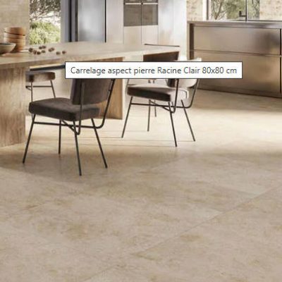Carrelage aspect pierre Racine Clair beige 80x80 cm