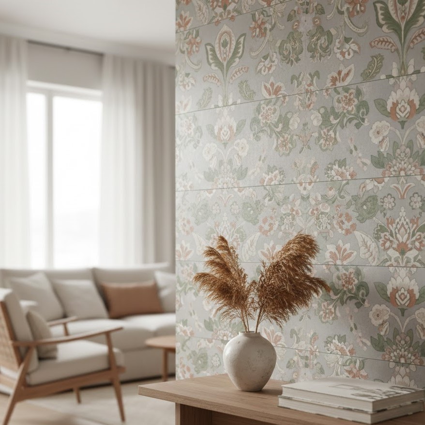 Carrelage mural effet papier peint